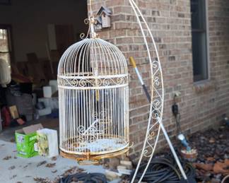 Bird cage and hanger, but no bird