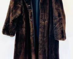 Vintage Casa Lpez Full Length Winter Brown Fur Coat W Pockets
