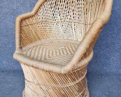 Vintage Sarkanda natural jute Bamboo Rattan Rush Seat Chair
