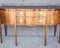 20th C Henkel Harris Mahogany inlaid Sideboard with Brass Gallery
