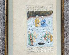 Antique Hand Painted Indian Mughal Painting on Paper

