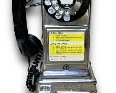 Vintage Automatic Electric Chrome 3-Slot Chrome Rotary Pay Phone
