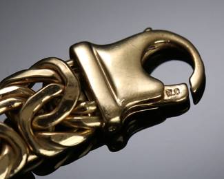 14kt Gold Italian Byzantine Bracelet 8in Signed RC R.C. 14k	8in Long 12mm Wide 	18.81 grams 	626001