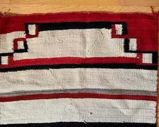 Circa 1900 Navajo Double Saddle Blanket Native American Weaving 	57x30.5in 		104018

