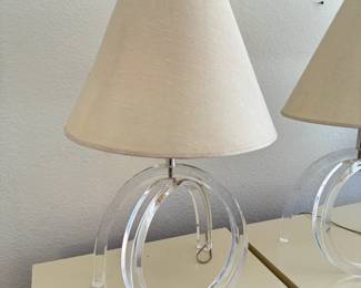 2pc Vintage Herb Ritts Astrolite Acrylic Pretzel Lamps Lucite Lighting PAIR	30in H x 16in Diameter 		130010
