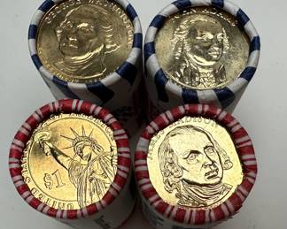 13 Rolls Presidential $1 Gold Coin Roll Lot Madison 	Box:1.25x4x6in		107077
