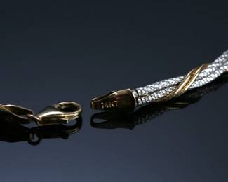 14kt White & Yellow Gold Braided Two-Tone Necklace 14k	16.5in Long 3mm thick	14.75 grams 	614039
