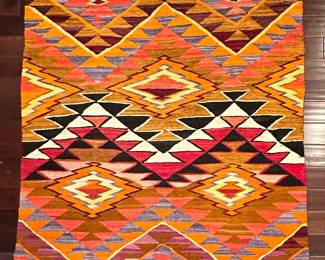 8x5ft Circa 1880 Navajo Transitional Eye Dazzler Blanket Rug Native American Weaving 	96x64in		104019