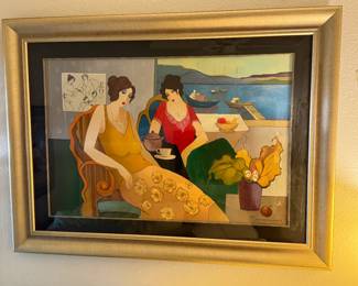 Signed Artist Proof Itzchak Tarkay At The Seaside Serigraph Framed Art Lithograph w/ COA	Frame: 37x49in		130021
