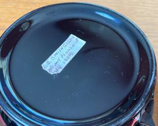 L.E. Smith Mount Pleasant Black Amethyst Glass Bowl With Handles Vintage 1930s	9x 8x 4in		110010
