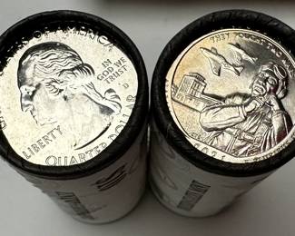2 Rolls Uncirculated 2021 American the Beautiful Quarters Alabama Tuskegee Airmen National Historic Site	Box:1.25x4x6in		107075
