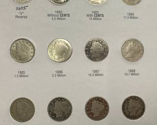 1883-1912 Liberty Head Nickel Coin Book Set 34 Coins 	7.75x6in		107086
