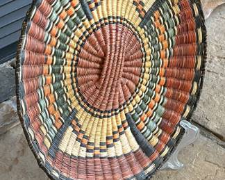 Hopi Basket Wicker Plaque Native American 	1.5in H x 15in Diameter 		107039
