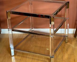 Contemporary Glass Chrome Acrylic Side Single 	24.25x24x26in		104034
