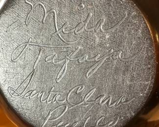 Mida Tafoya Santa Clara Pueblo Avanyu Wedding Vase Native American  Blackware Pottery 	9x6x4.75in		104002
