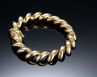 14kt Gold Italian San Marco Bracelet 14k Italy K14 7.75in	7.75in Long<BR>11mm Wide 	23.60 grams 	626002