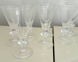 12pc Steuben 7737 Trumpet Water/Wine Glasses Goblet Set Teardrop 	7in H x 3.5in Diameter 		130018
