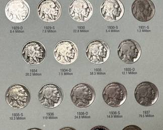 1913-1938 Buffalo Nickel Coin Book Set 66 Coins 	7.75x6in		107087