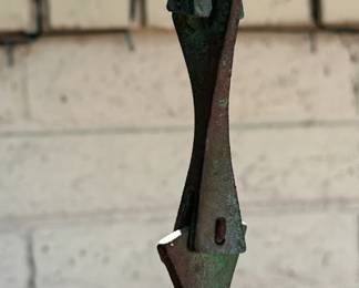 Vintage Large Paolo Soleri Arcosanti Bell Bronze Wind Chime Windbell 	total hang 30 inches Bell: 8 x 7.5 indiameter 		104021
