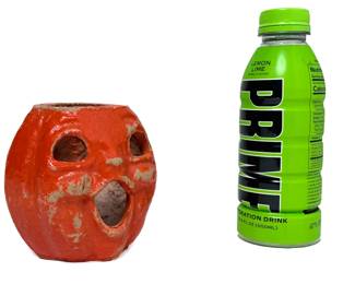 Antique Halloween Paper Mache Jack O Lantern pumpkin