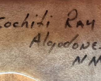 Large Raymond Gallegos Cochiti Ray Ceremonial Cottonwood Drum&nbsp;Native American Pueblo Art	22in H x 21in Diameter 		104023
