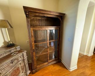 Ashley Furniture Rowley Creek Bookshelf Birch Stain Finish D534-60 Glass Door Lighted Bookcase 	76x47.5x18in		117004
