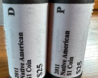 2006-2011 Sacagawea Native American Golden Dollar Coin Rolls P&D 12 Rolls 			107030

