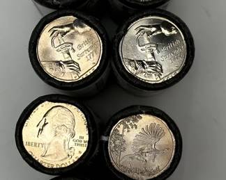 8 Rolls Uncirculated 2015 American the Beautiful Quarters Bombay Saratoga Blue Ridge Kisatchie  	Box:1.25x4x6in		107064
