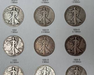 1916-1936 Walking Liberty Silver Half-Dollar Coin Book Set Complete 36 Coins 	7.75x6in		107048