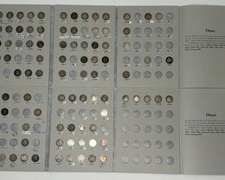 1837-1891 Seated Liberty Silver Dime Coin Book Set 91 Coins 2 Books Partial 	7.75x6in		107081
