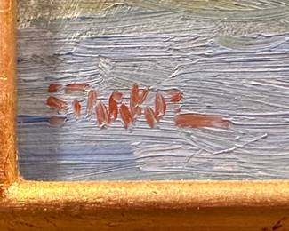 Phil Starke Desert Oasis Oil Painting Original Art 	Frame: 13.75x11.75x1.5in		104025
