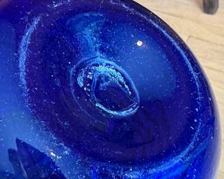 Mexican Cobalt Blue Swirl Glass Water Pitcher 	7x7x9in		104039
