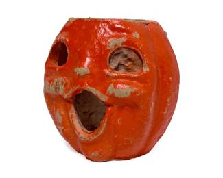 Antique Halloween Paper Mache Jack O Lantern pumpkin