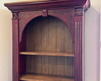 Carved wood Bookcase Book Shelf 	84x36x14in		117017

