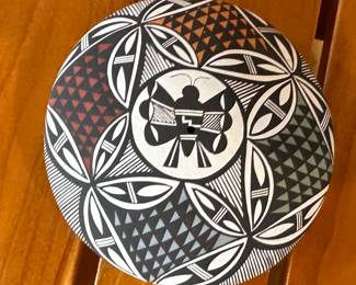Diane Lewis Acoma Pueblo Seed Pot Native American Pottery Butterfly  	1.5in h x 2.625in Diameter 		104005
