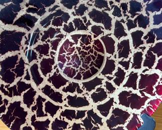 Italian Contemporary Studio Art Glass Plate Decor Platter Large Handmade 	15.5 in Diameter x 1 .75 in H		110005
