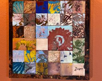 Zinargo Sweet Heart Vitreous Enamel Metal Tile Original Art&nbsp;	20x20x1.75in		104028
