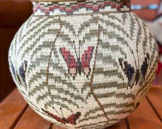 Darien Rainforest Basket Butterfly Design Wounaan & Embera Tribes Indians	7in H x 5.25in Diameter at rim 		104008
