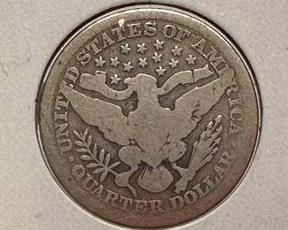 Lot of 8 US Quarters 1842 Seated LIberty Barber Standing 			107094
