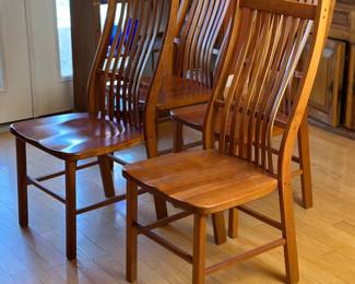 4pc Amish Shaker Cherry Wood Slat Back Side Chairs 	41.5x18.5x23in		104035
