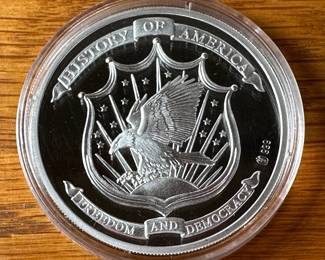 American Mint .999 Silver Coin History of America Ratification of the Mayflower Compact 1620	Case: 1.75in Diameter 		107028
