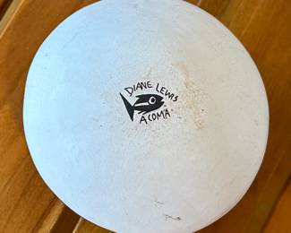 Diane Lewis Acoma Pueblo Seed Pot Native American Pottery Butterfly  	1.5in h x 2.625in Diameter 		104005
