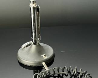 Vintage Astatic D-104 Mic on Stand CB Ham Radio Microphone D104  	12in H x 5.5in Diameter Base 	2lbs 8oz	970098
