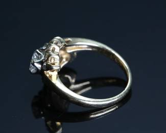 Antique Victorian 18K Yellow Gold Yellow Old Mine Diamonds Engagement Ring 5.75
