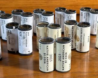 2012 to 2023 Native American Coin Set P&D 24 Rolls Uncirculated Sacagawea	Together: 7.25x6.25x4.25in		107029
