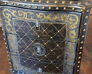 Embossed Nailhead Harlequin Nightstand Single 	29x24x15in		117012
