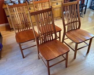 4pc Amish Shaker Cherry Wood Slat Back Side Chairs 	41.5x18.5x23in		104035
