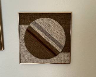 2pc 1980s Modern Fabric Art Grey Expose Duo Nina Arnold	Frame: 18.5x18.5in		130014
