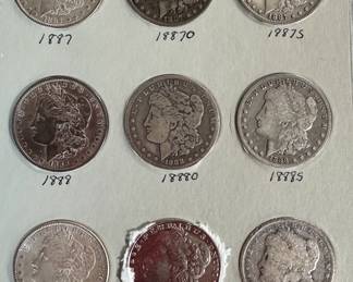 1884-1891 Morgan Silver Dollar Coin Book Set 26 Coins 	7.75x6in		107006