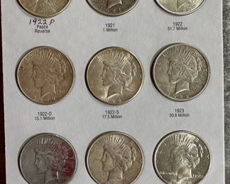 1921-1935 Peace Silver Dollar Book Complete Coin Set 25 Coins 	7.75x6in		107004